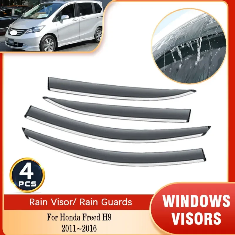 For Honda Freed GB5 GB6 GB7 GB8 2011 2012 2013 2014 2015 2016 Side Window Sunshade Visors Rain Guard Wind Deflectors Accessories