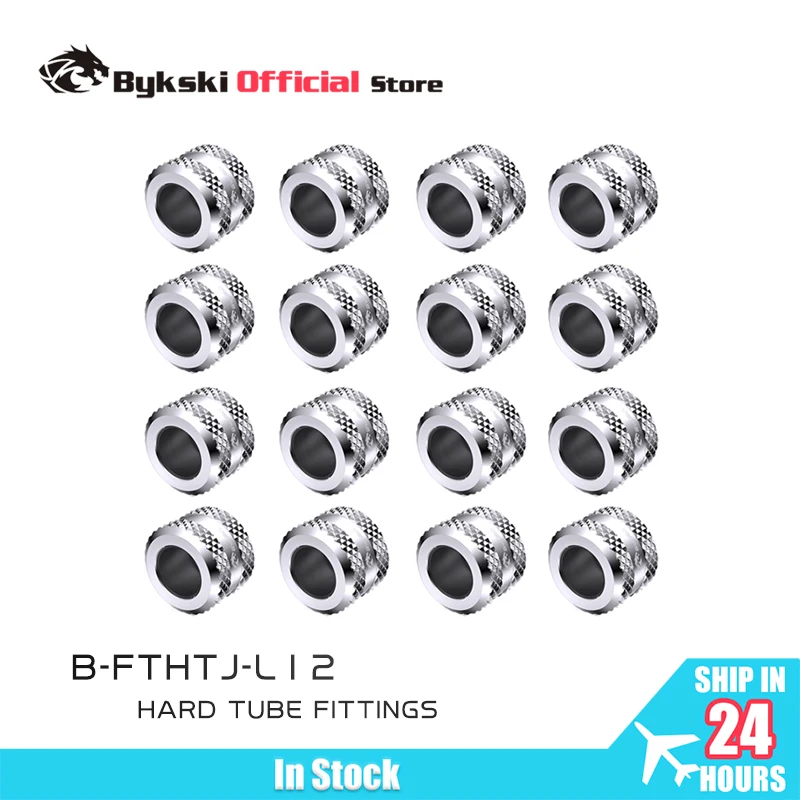 

Bykski 12/16 шт. OD14MM 12MM 16MM, жесткие фитинги для труб, ручная компрессия трубок PETG, черный, серебристый, белый, золотой, G1/4", B-FTHTJ-L14