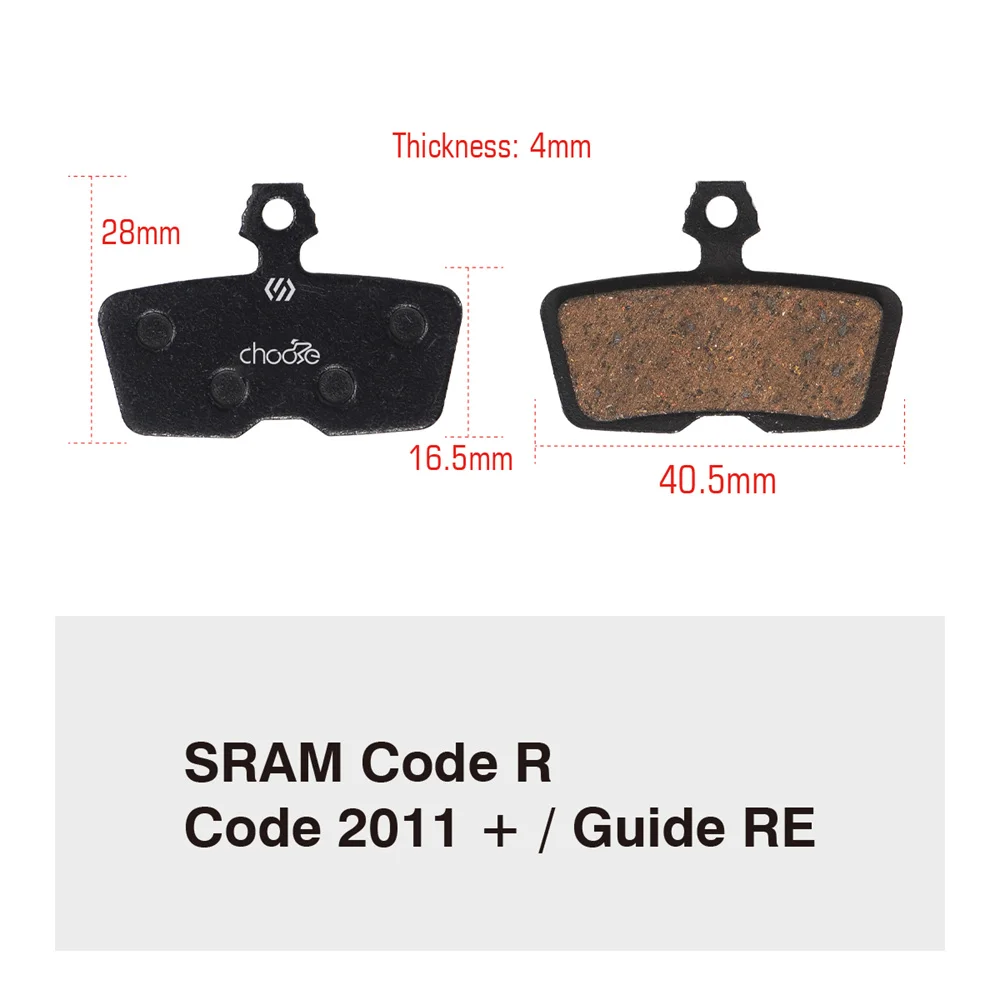 Chooee Semi Metallic Brake Pads For SRAM AVID Code R 2011-2014 MTB Mountain Disc Brake Pads