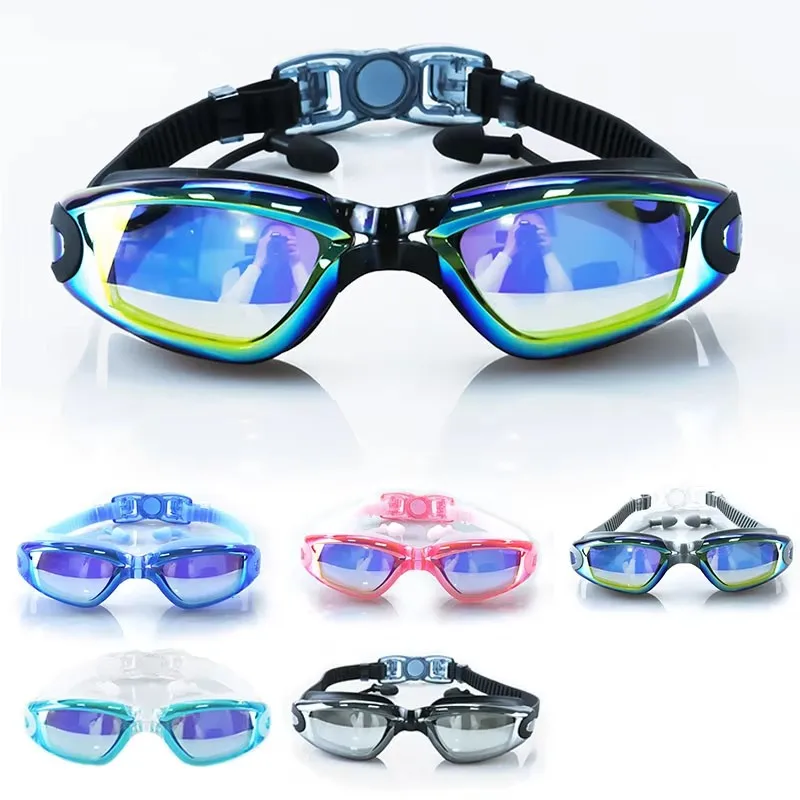 Swimming Goggles For Men Women Anti-Fog Uv Prescription Waterproof Silicone Adjust Swim Pool Eyewear Adults Kids Diving Glasses