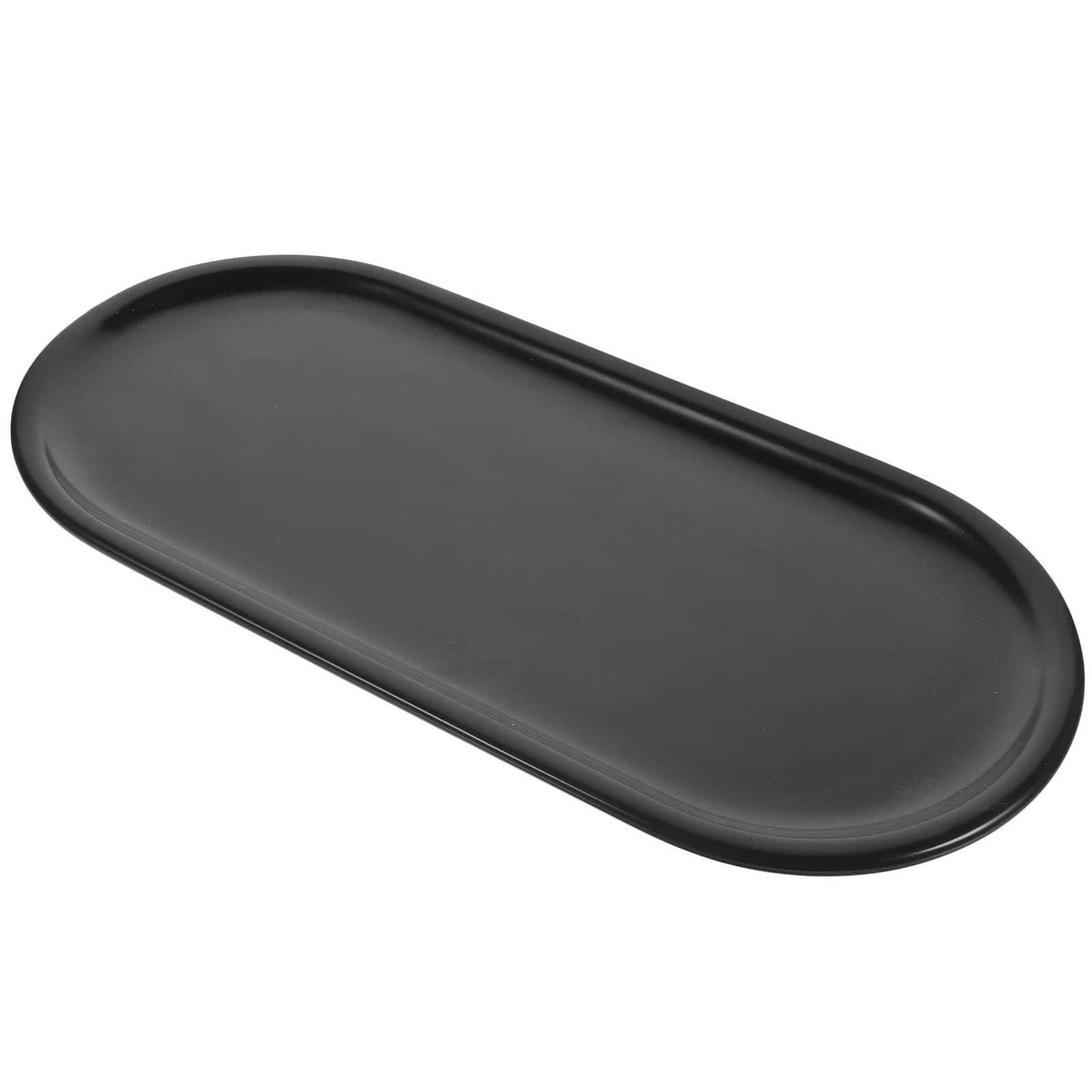 

Ceramic Storage Tray Black Oval Small Bathroom Vanity Dresser Counter Organizer Jewelry Key Display Tray Counter Holder