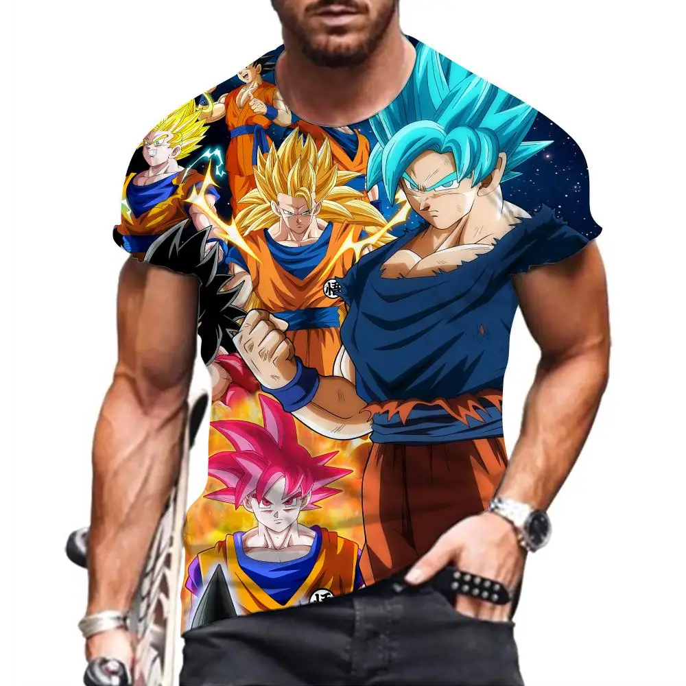 

Dragon Ball Z Goku All Forms Super Saiyan Blue God 3D Print Anime T Shirt Men Kids Summer Short Sleeve Casual Streetwear Tops