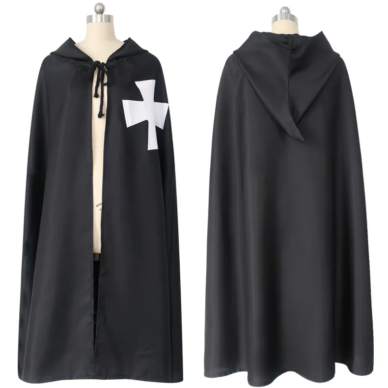 

2025 New Men's Renaissance Costume Medieval Robe Halloween Cosplay Cape Cloak with Hood Dance Party Stage Performance Clothing