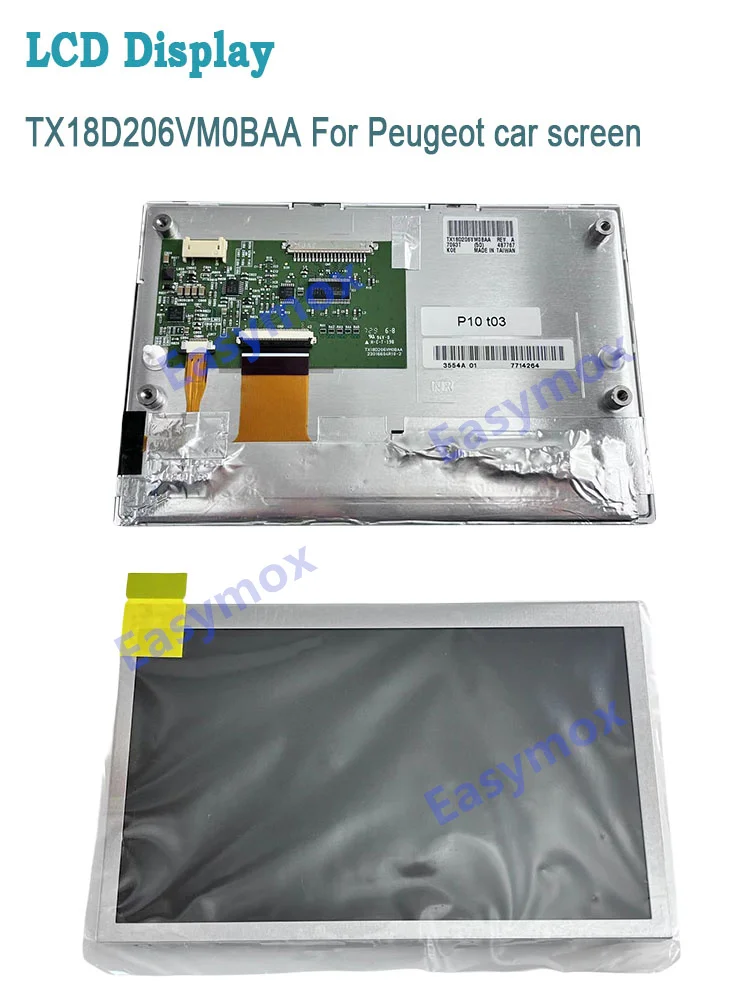 

Brand New TX18D206VM0BAA 7" Inch 800*480 WLED TFT-LCD Display Panel For Peugeot Navigation Screen Repairment