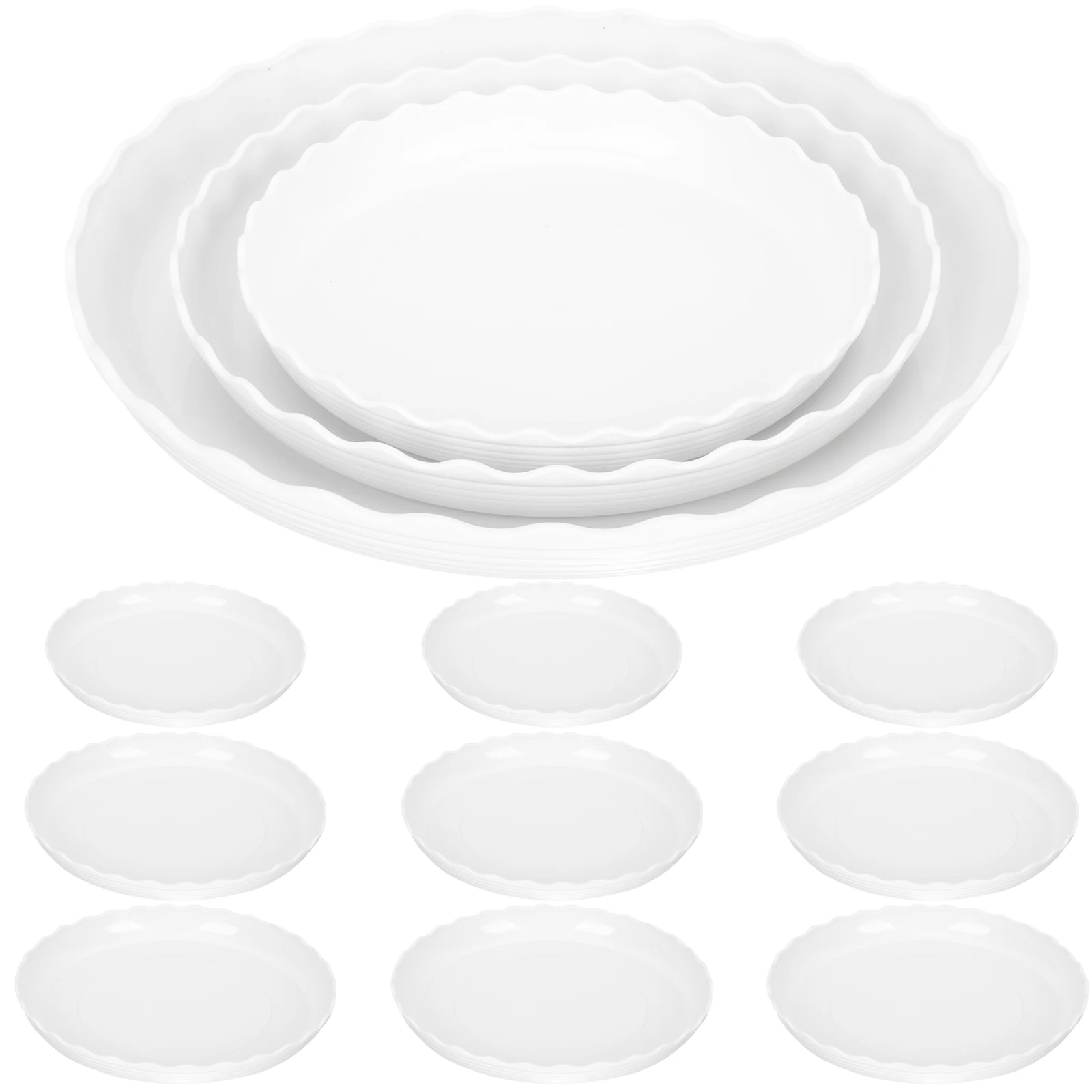 

12 Pcs Round Flower Pot Saucers Durable Plastic Trays for Excess Water Balcony Plant Container Base