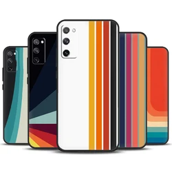 Retro Stripes Aesthetic Vintage Case For Samsung Galaxy S22 S23 S24 Ultra Plus Note 10 20 S8 S9 S10 S20 FE S21 FE Cover