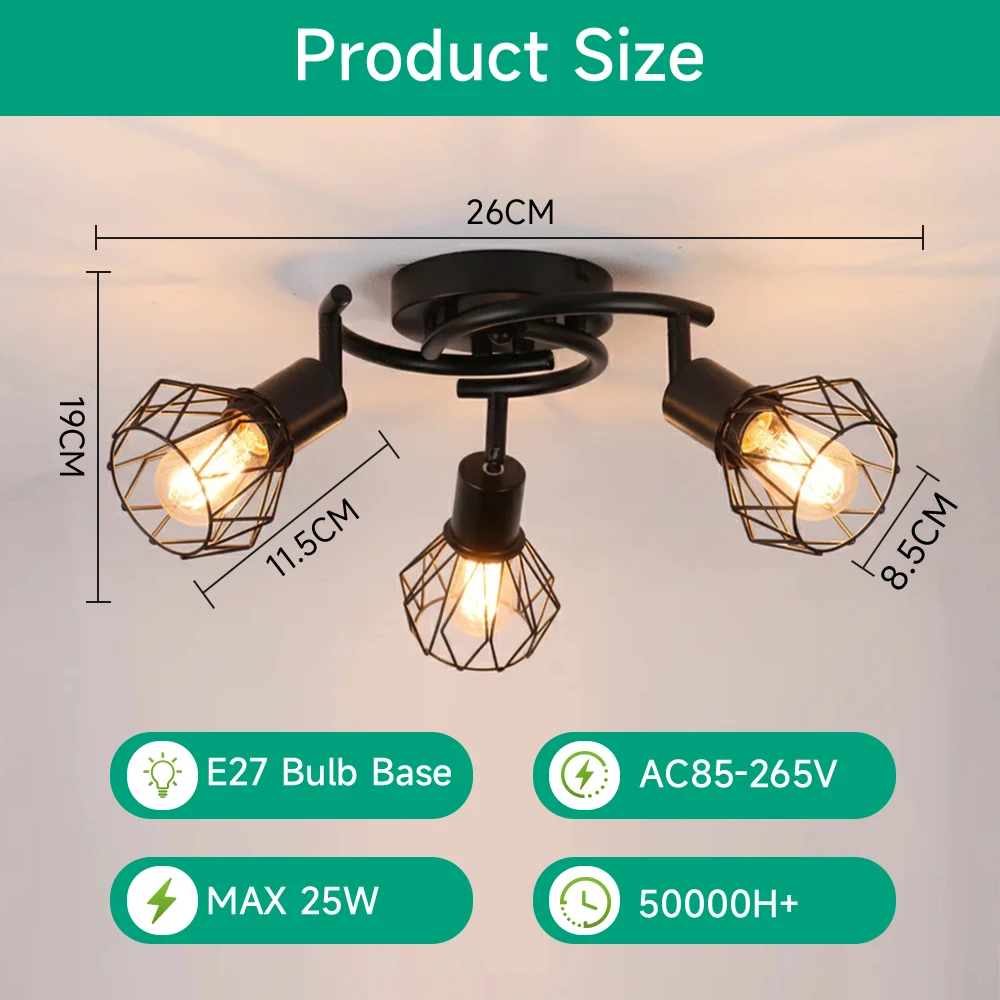 Retro Multi heads Pandent Lamp Simple Design Ceiling Postmodern Home Lights Living Room Classical Led Luminaire E27 lamp holder