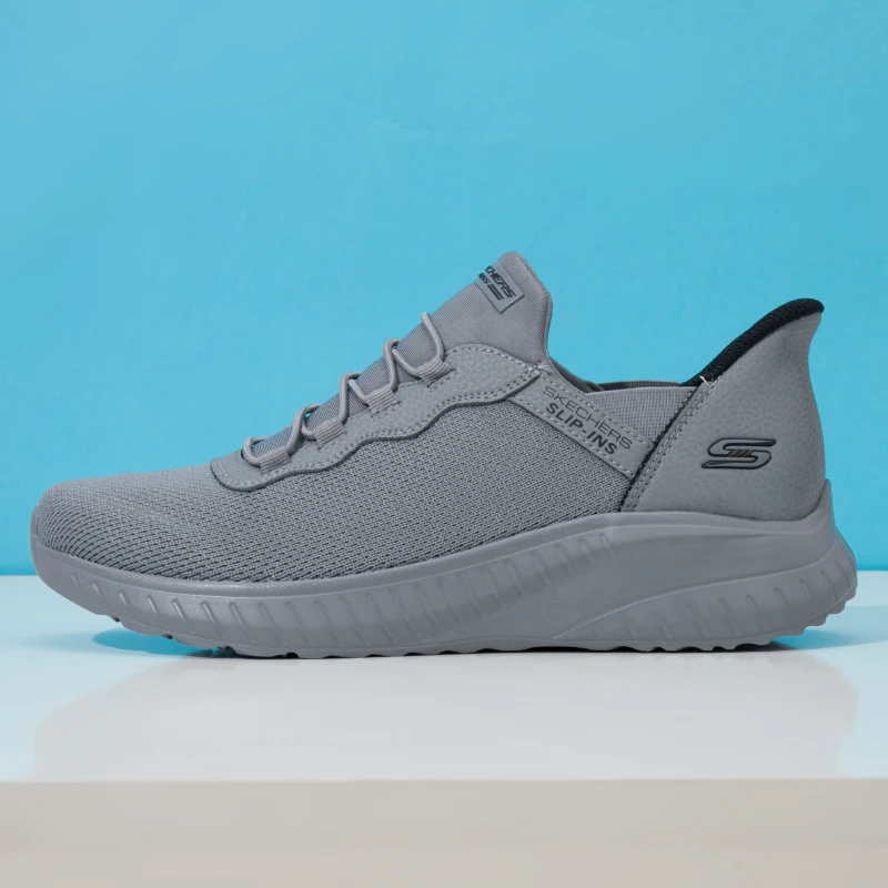 

Skechers Men's Shoes Slip Ins Flash Wear Shoes Breathable Plaid Sneakers Outdoor Light Casual Casual Shoes 118300-Dkgy