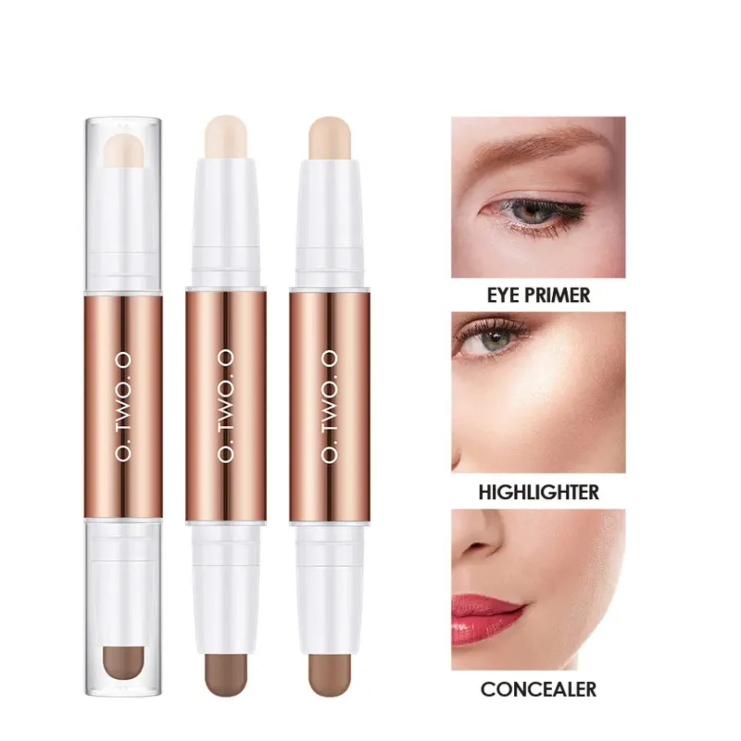 Exquisiter Dual-End-Konturstift, luxuriöser Augengrundierung, strahlender Textmarker, makelloser Concealer