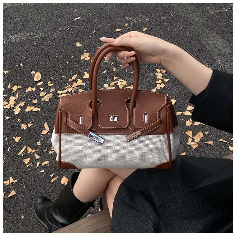 Fashionable Solid Color Diaper Bag High-End Elegant Clutch Shoulder Bag Trendy Large Capacity Crossbody Handbag