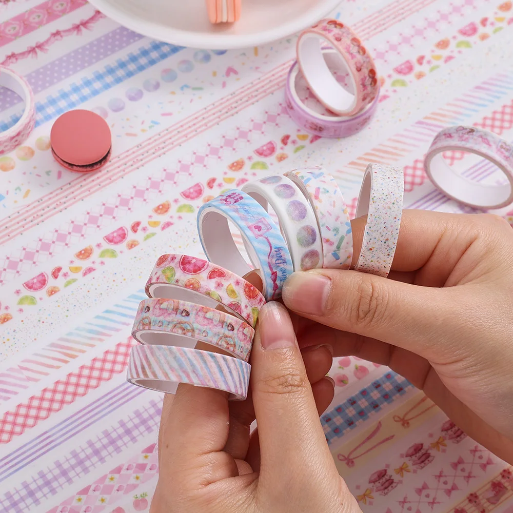20 Rolls Macaroon Color Washi Tape With Cherry Dessert Themed Decorative Tapes for Journal Scrapbooking Planner Accessories view 5