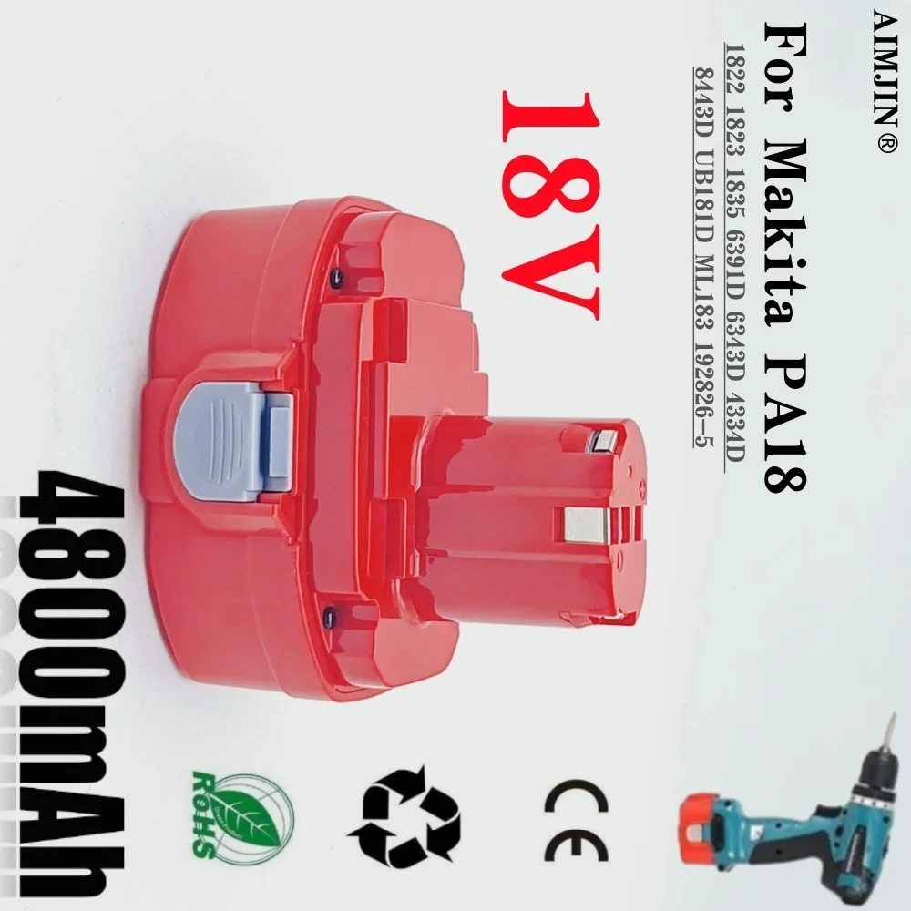 

18V 4.8Ah Battery Suitable For Makita PA18 1822 1823 1834 1835 192827-3 192829-9 193159-1 193140-2 Ni-MH Rechargable Tool Batter