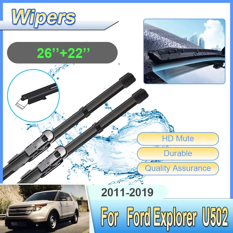 

For Ford Explorer U502 Accessories 2011-2019 Car Front Wiper Blades Durable Noise Cleaning Windshield Windscreen Wipers Tools