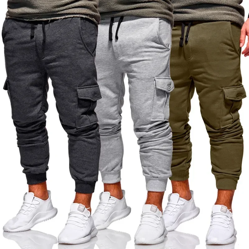 

2023 New Men Breathable Slim Casual Pants Muscle Fitness Sports Trousers Bottoms Male Running Training Leggings Jogging Trackpan