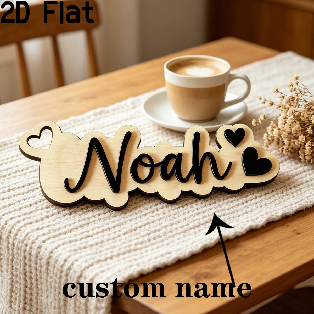 1Pc Custom Love Decor Wooden Acrylic Name Plaque,Home Room Office Wall Door Decor,DIY Nursery Birthday Wedding Graduation Gift