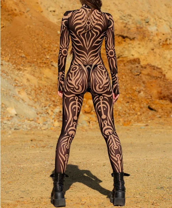 3D-Druck Cyberpunk Damen Strumpfhose Jumpsuit Halloween Feiertagsparty Cosplay Kostüm Elastische Bodysuits Rompers Damen Zentai – Detail 3
