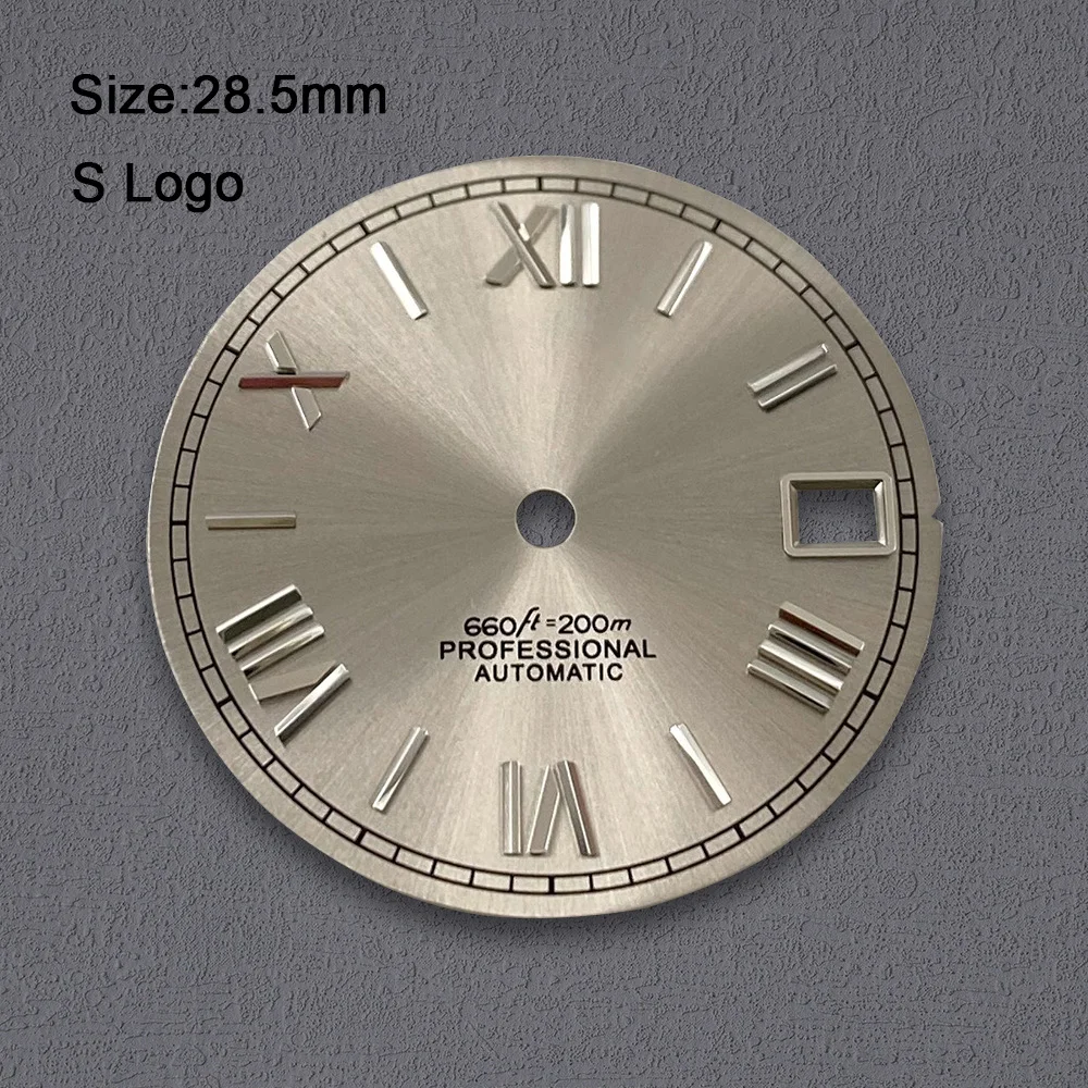 High Quality 28.5mm S Logo Rome Sunburst Dial Fit NH35/NH36/4R/7S Movement Sunray Dial Watch Modification Accessories view 4