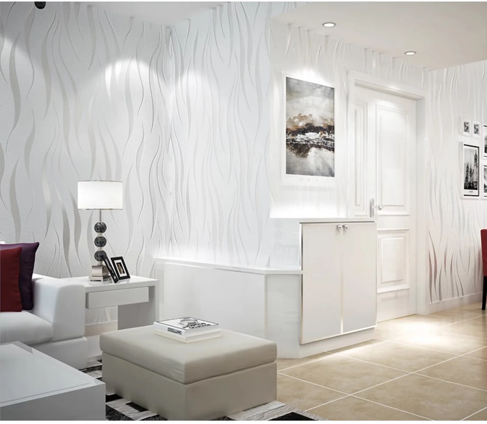 Self-Adhesive Wall Panels, Waterproof 3D Textured Wallpaper for Bedroom, Thickened Non-Woven Moisture-Proof Wall Stickers, Stick