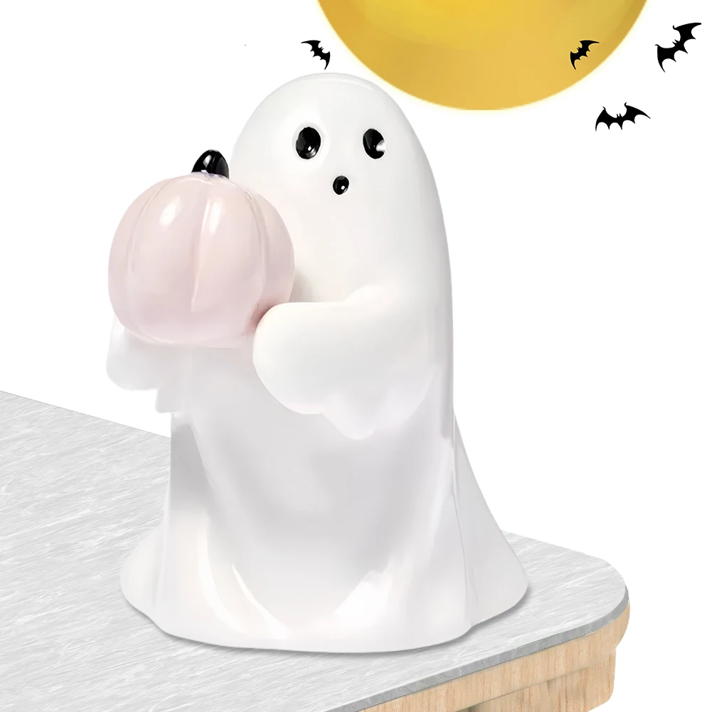 

2Pcs Spooky Resin Ghost Bat Figurine Cute Halloween Table Decor Resin Bat Ghost Figurine Home Ornament for Living Room Bar Decor