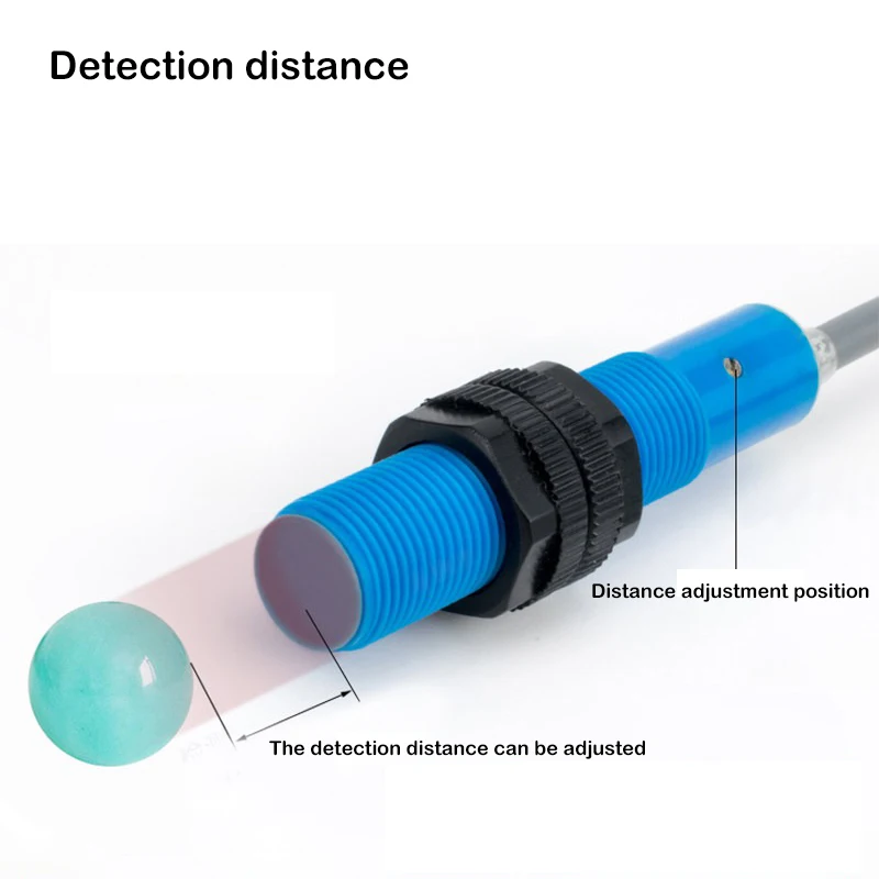 M8, M12, M18 capacitive proximity switch sensors for non-metallic sensing material lines, liquid, plastic, water