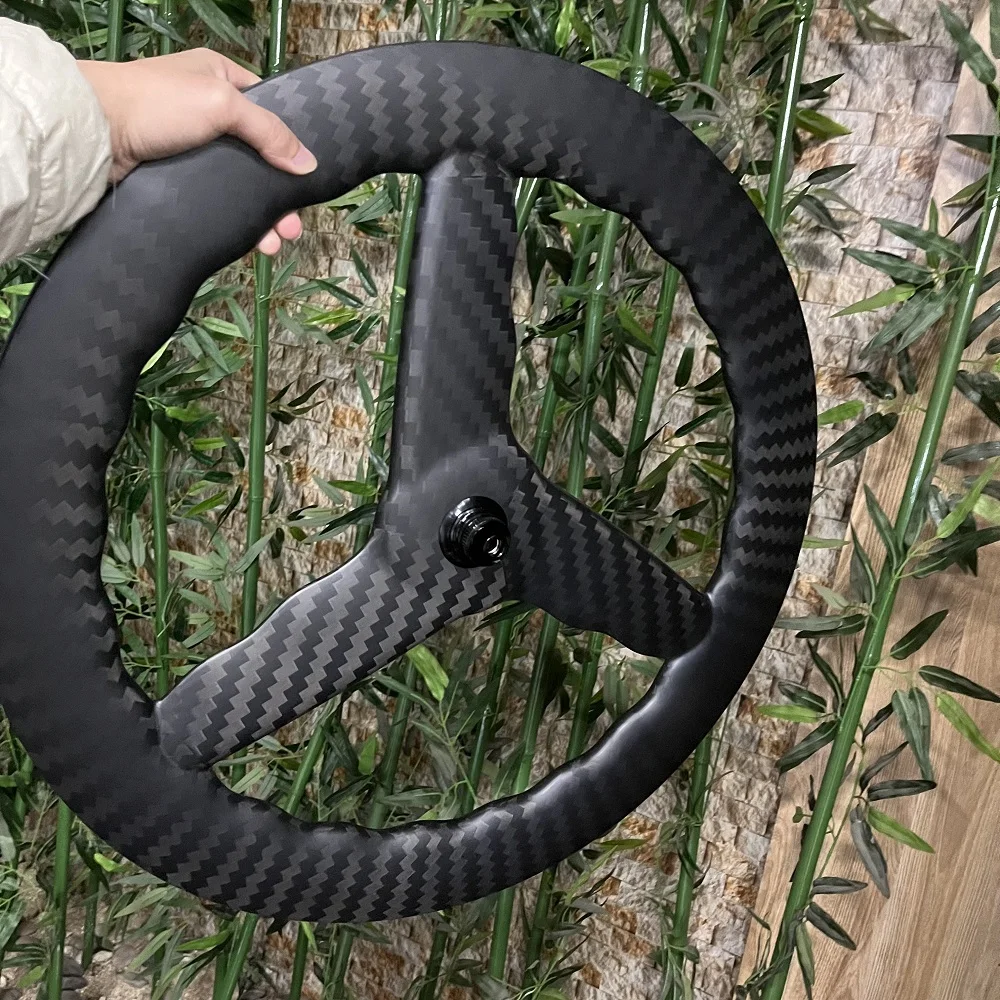 

Велосипедные колеса с дисковым тормозом, 3 спицы, ширина 28 мм, волнистая форма, 700C, шоссейный велосипед UD, полностью карбоновые диски с тройными спицами, сквозная ось, центральный замок