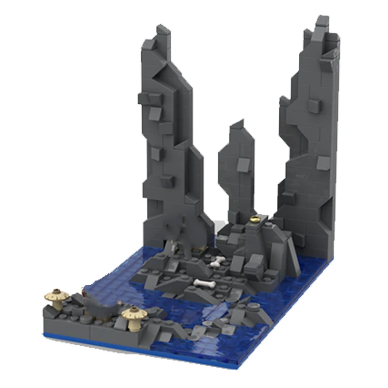 Classic Movie Series The Rings Building Blocks Scense Gollumed Cave MOC Set Creative DIY Assembly Model Toy Gift