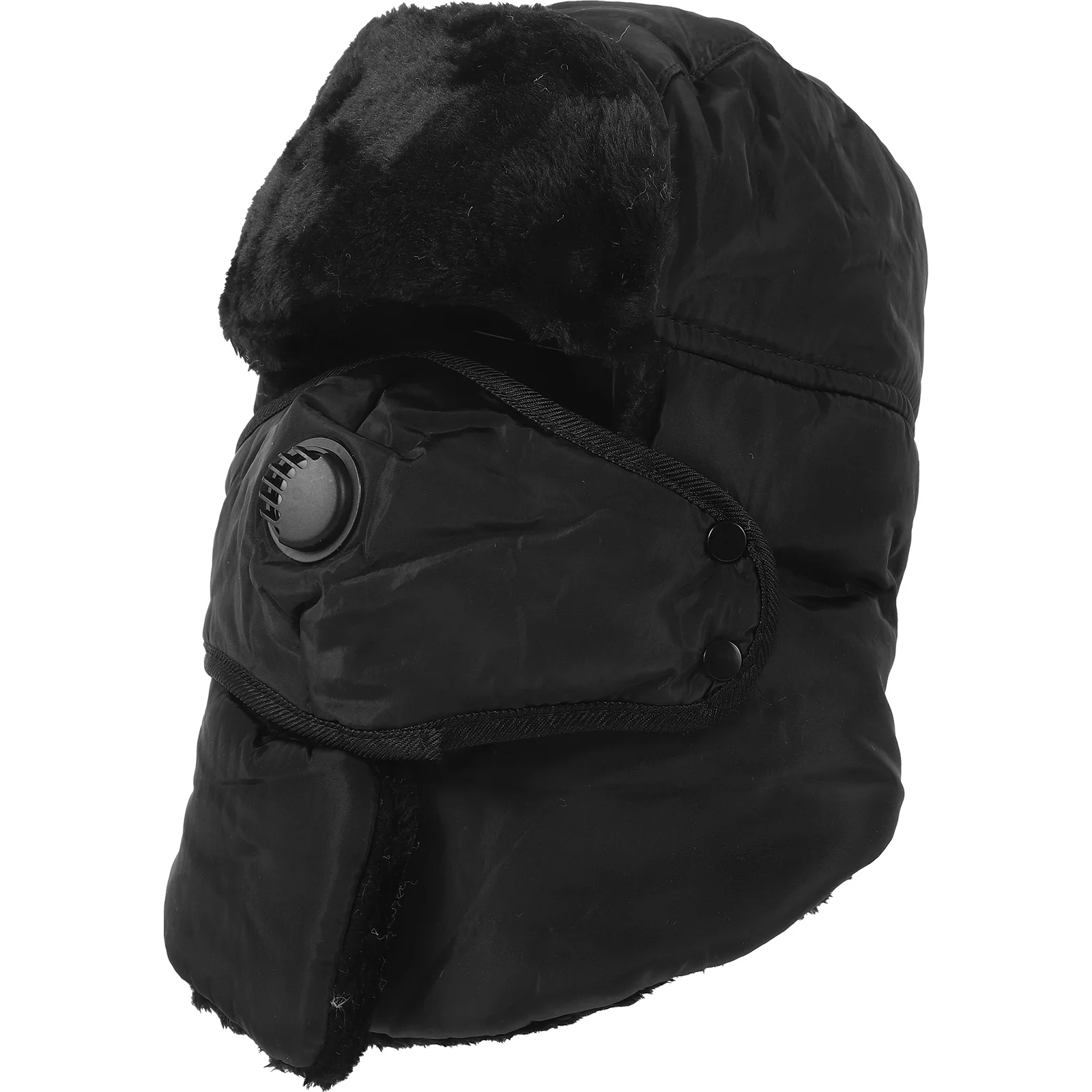 Ski Hat For Men Women Winter Trapper Earflap Hood With Mask Faux Buckle Lightweight Warm Army Style Winter Hats