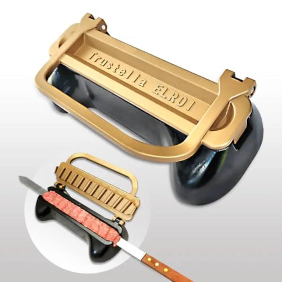 

Premium Aluminum Kebab Maker Create Flawless Professional Skewers Heavy-Duty Non-Stick Food Grade Teflon Coating Easy Clean The