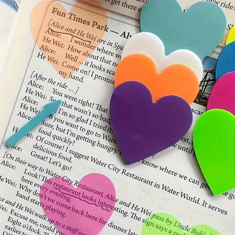 5 adesivi trasparenti con decorazioni d'amore - Simpatiche etichette trasparenti per segnalibri, diari e organizzazioni - Adesivi per pagine riutilizzabili