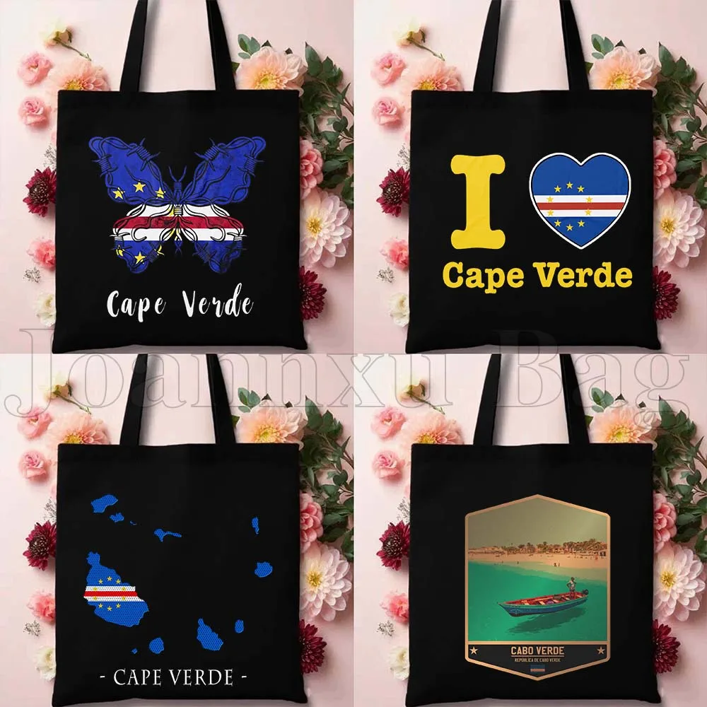 

Сумка-шоппер из прочного холста с флагом и картой Кабо-Верде, изображением девушки из Вердеа и города Сиде-Велха. Подарки на свадьбу, день рождения, для учителей, для школьных книг.