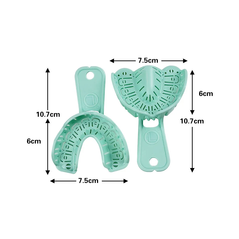 6pcs/set Dental Implant Tray Impression Trays Plastic Teeth Holders Plaster Mold Tray Dentist Dentistry Laboratory Materials New