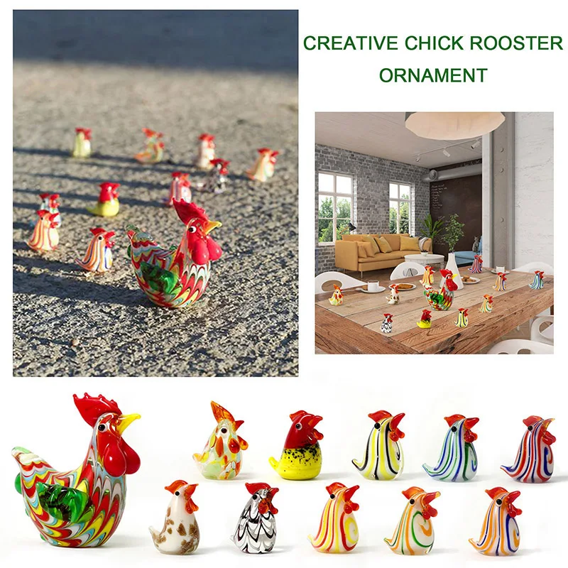 1pc Cock Rooster Hen Shape Handmade Lampwork Glass Loose Beads For Jewelry Making DIY Crafts Findings