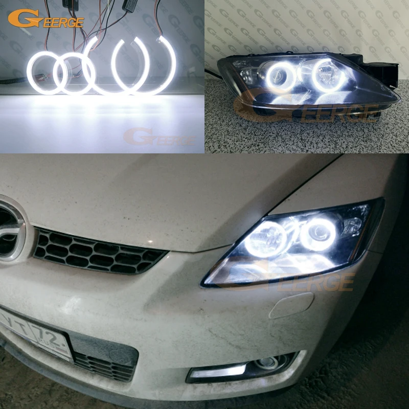 For Mazda CX7 CX 7 CX-7 2006 2007 2008 2009 2010 2011 2012 Excellent Ultra Bright COB LED Angel Eyes Halo Rings Kit Day Light