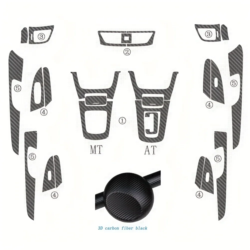 

for NISSAN Sylphy from 2012-2015 Interior Central Control Panel Door Handle Carbon Fiber Stickers Decals Car styling Accessorie
