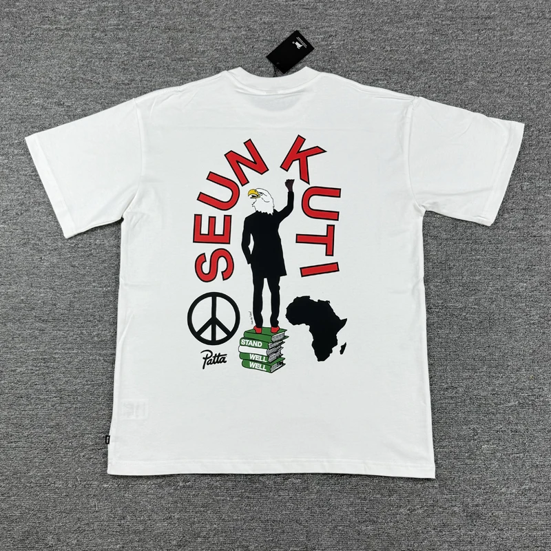 Fun Animal Print Short Sleeve Patta Top Tee Men Women Daily All-match High Quality Breathable Cotton PATTA T-shirts
