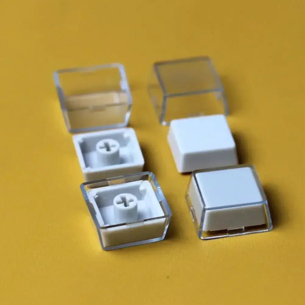 NEW 10/pcs Transparent Keycaps Double-layer Keycaps Removable Paper Clips Custom MX Switch Relegendable Keycap Shell Protection