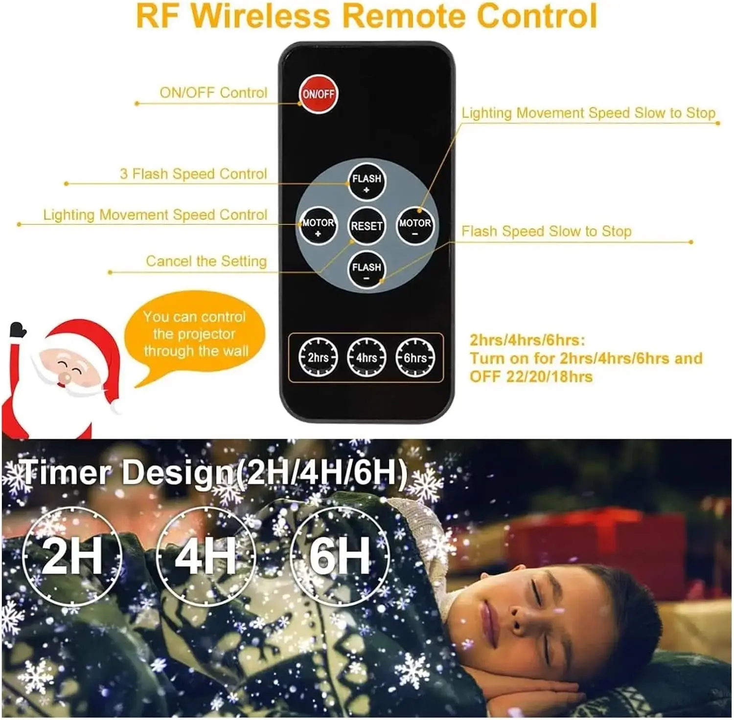 Double-head Christmas Snowfall HD Projector Lights, IP65 Outdoor Upgraded 2-in-1 Rotating Light With Remote Timer for Gift &Room
