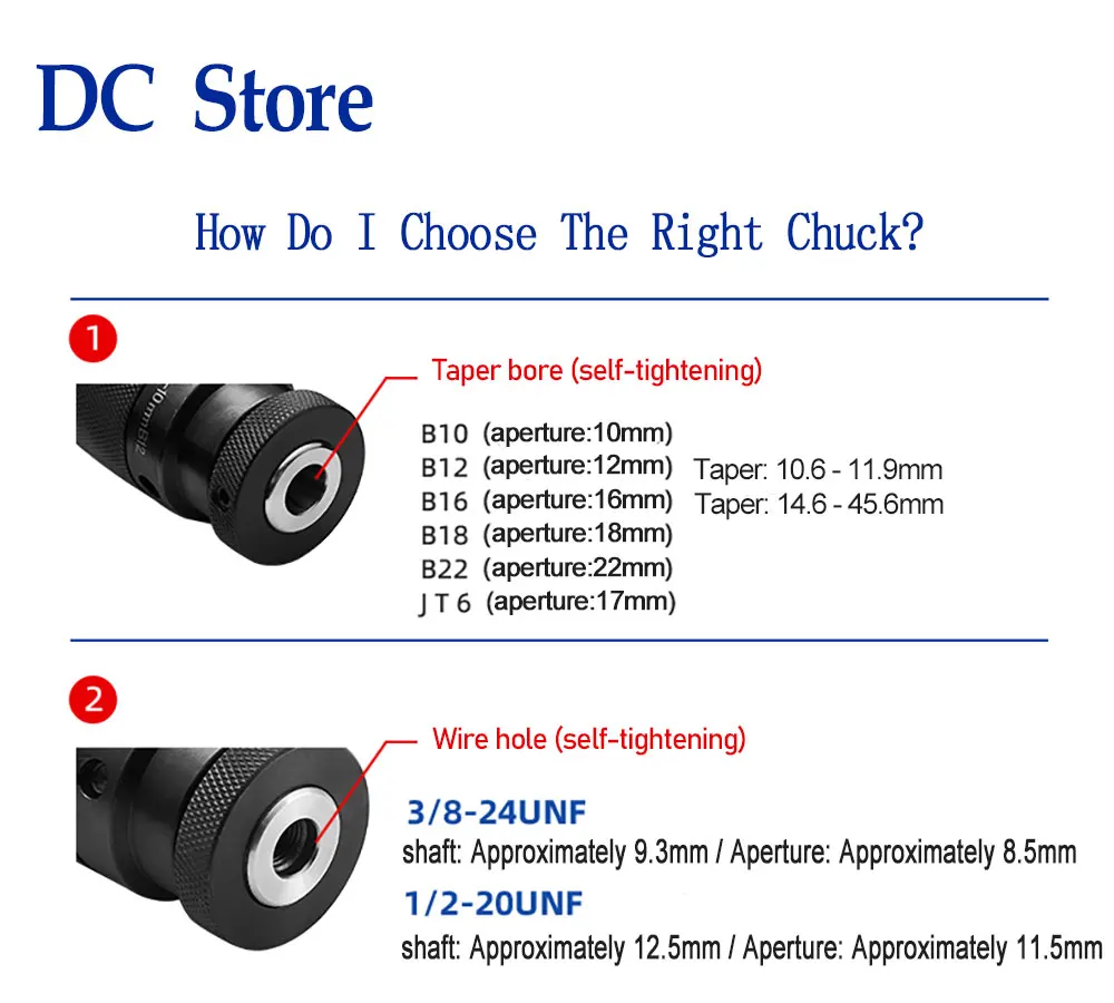 1 Set Morse Cone MT1 MT2 MT3 MT4 C6 C8 C12 C16 C18 R8 Tool Holder  B10 B12 B16 B18 B22 Drill Chuck CNC Self Tighten Drill Chuck