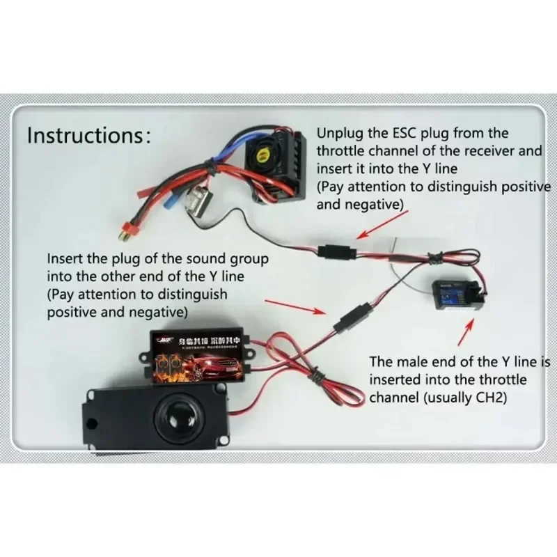 Engine Sound Simulator 10 Kinds of Sound Replacement for 1/10 1/8 1/6 RC Model Car Crawler Buggy Racing Accessories