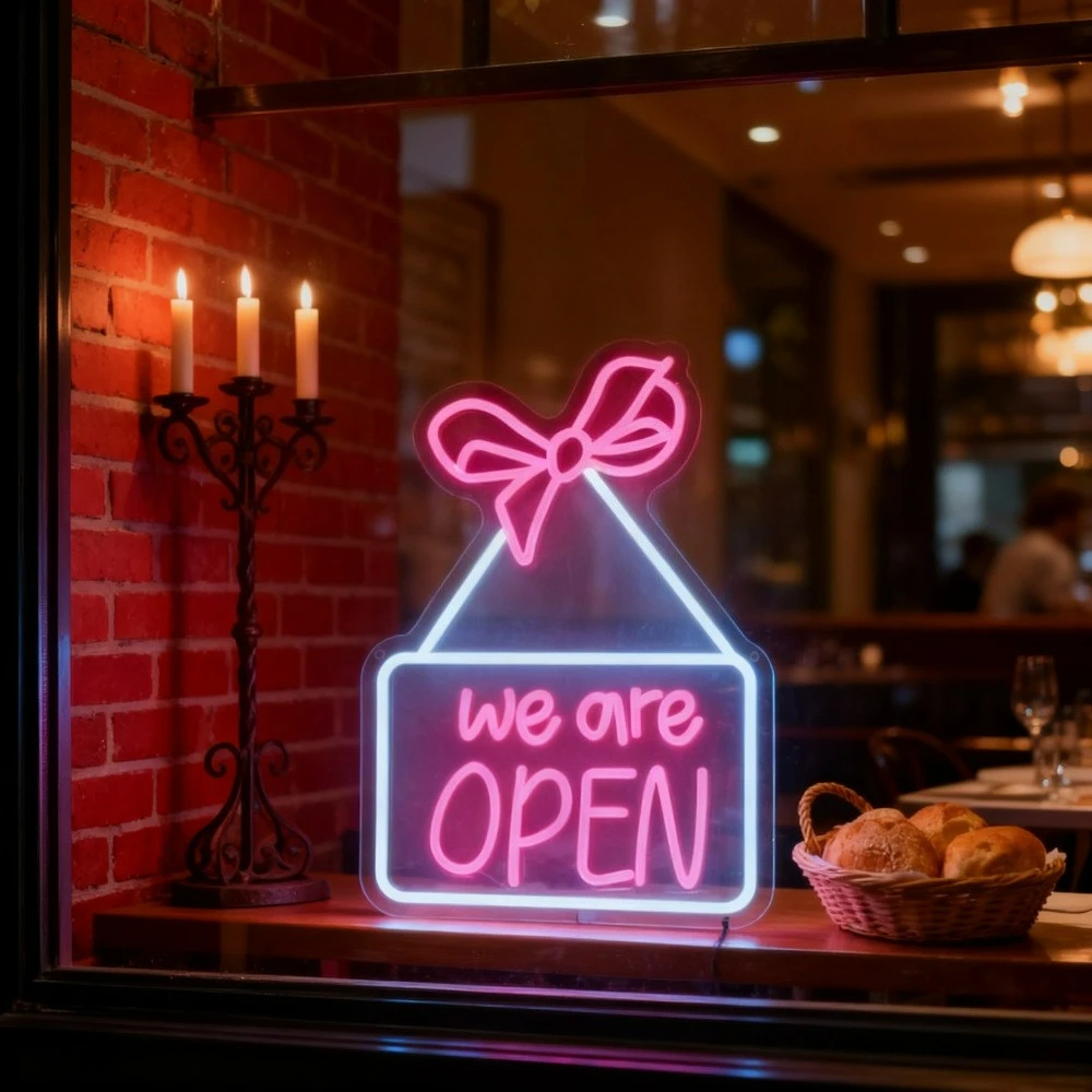 「we-are-open-come-in」ネオンサイン-壁飾り用-led調光可能ネオンライト-業務用看板-レストラン-バー-クラブ-スーパーマーケット装飾用