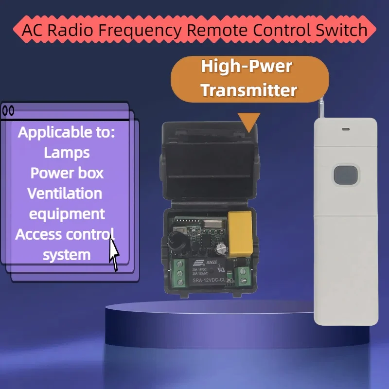 1CH AC 220V RF interruptor de relé inalámbrico 433MHz luz LED inteligente protección contra fallos de energía pequeños ventiladores controlador de puerta de garaje