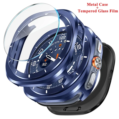 Caja De Metal + Película De Vidrio Templado Para Samsung