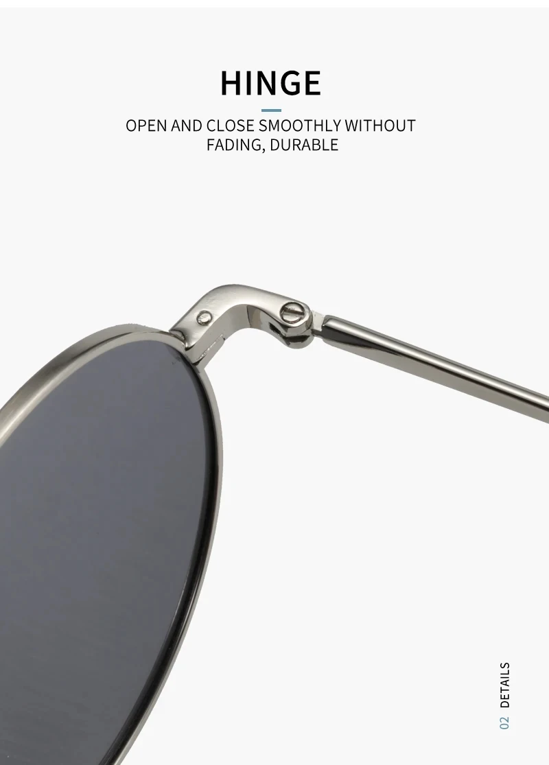 ZENOTTIC Runde polarisierte Sonnenbrille für Herren, Metallrahmen, UV400, Herren-Sonnenbrille, urbaner Stil, Allwetterschutz – Detail 5
