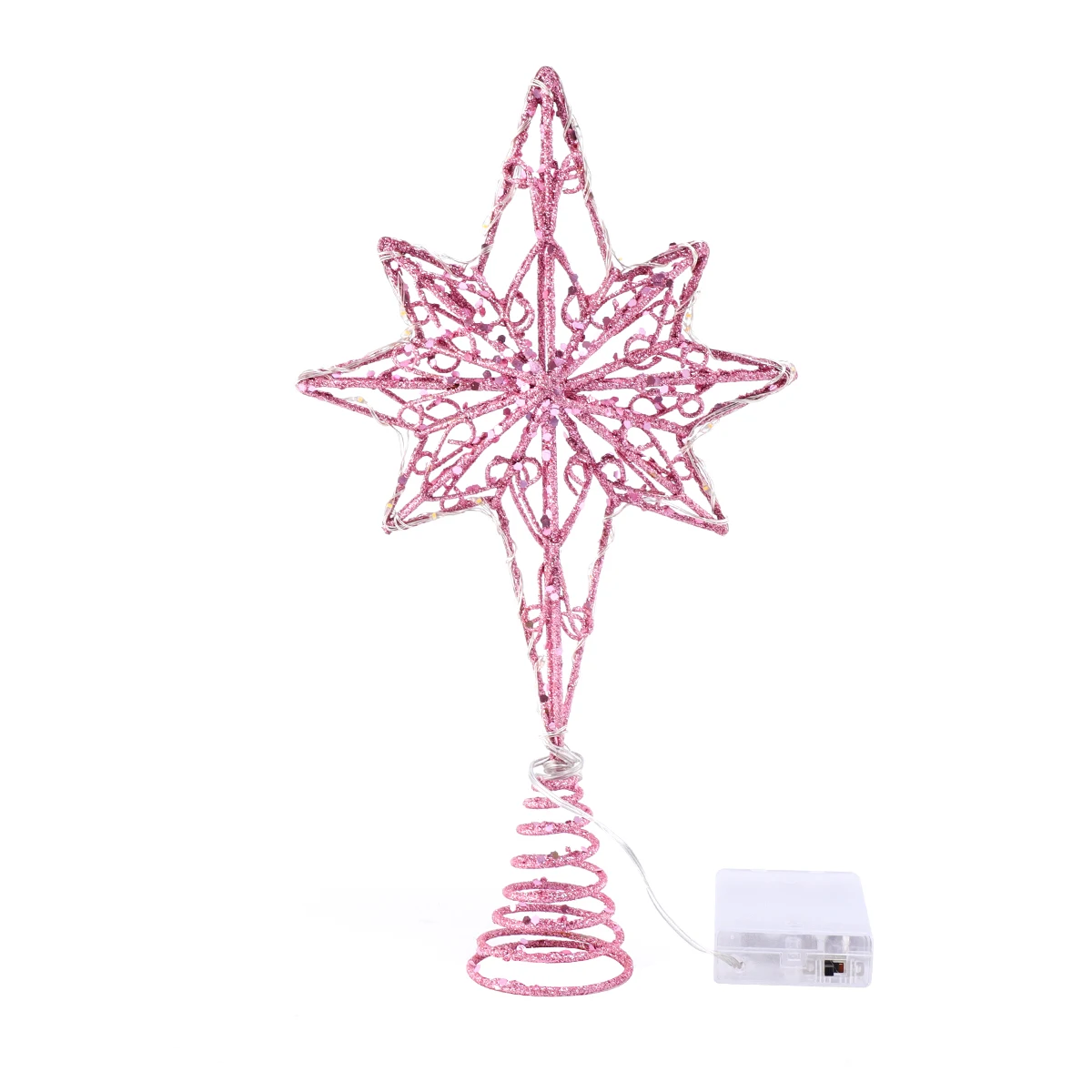 

Tree Top Star Christmas Treetop Hollowed Crown Decorations Heart Shaped Metal Festival Toppers for Small Trees