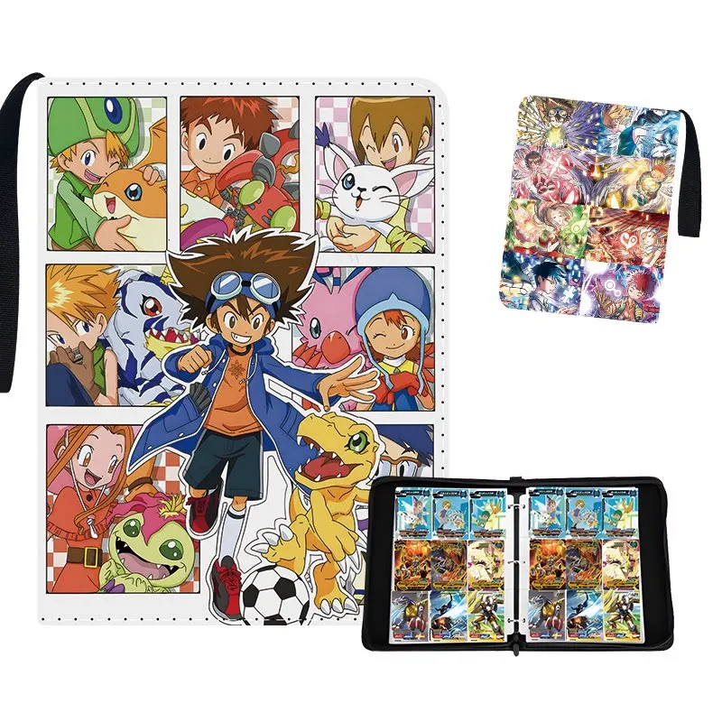 400/900pcs Digimon Adventure Card Album Book Folder 4/9 Card Slots Collections Zipper Double Pocket Zipper Card Binder Holder