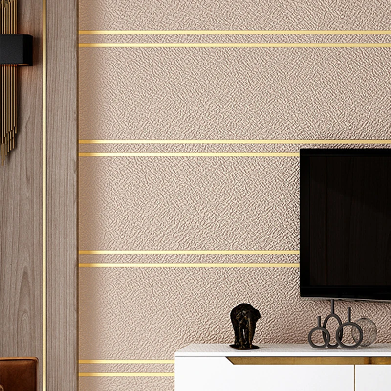 Imagem -04 - Wallpapers Decoração de Casa para Sala de Estar Quarto 3d Papel de Parede Simples Listrado Não-tecido Papel de Parede de Luxo Rolo Decoração da Sala