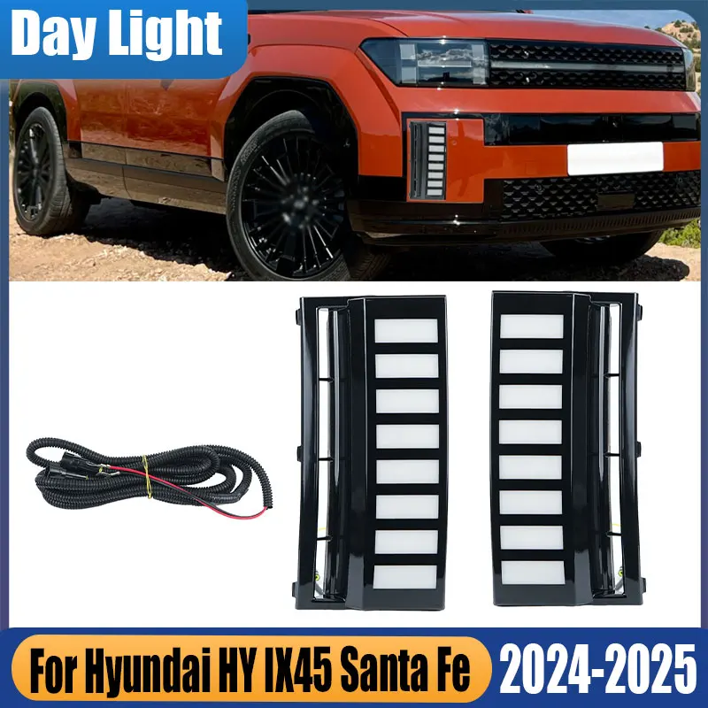 For Hyundai HY IX45 Santa Fe 2024 2025 1 Pair Front Bumper Fog Lights Foglight Turn Signal Lamp Daytime running lights Assembly