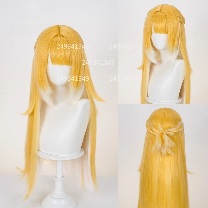 Ju Fufu-Peluca de Cosplay Zenless Zone Zero para mujer, pelo largo liso naranja, accesorios de disfraz de escenario Comic-con, accesorios para fiesta de Halloween