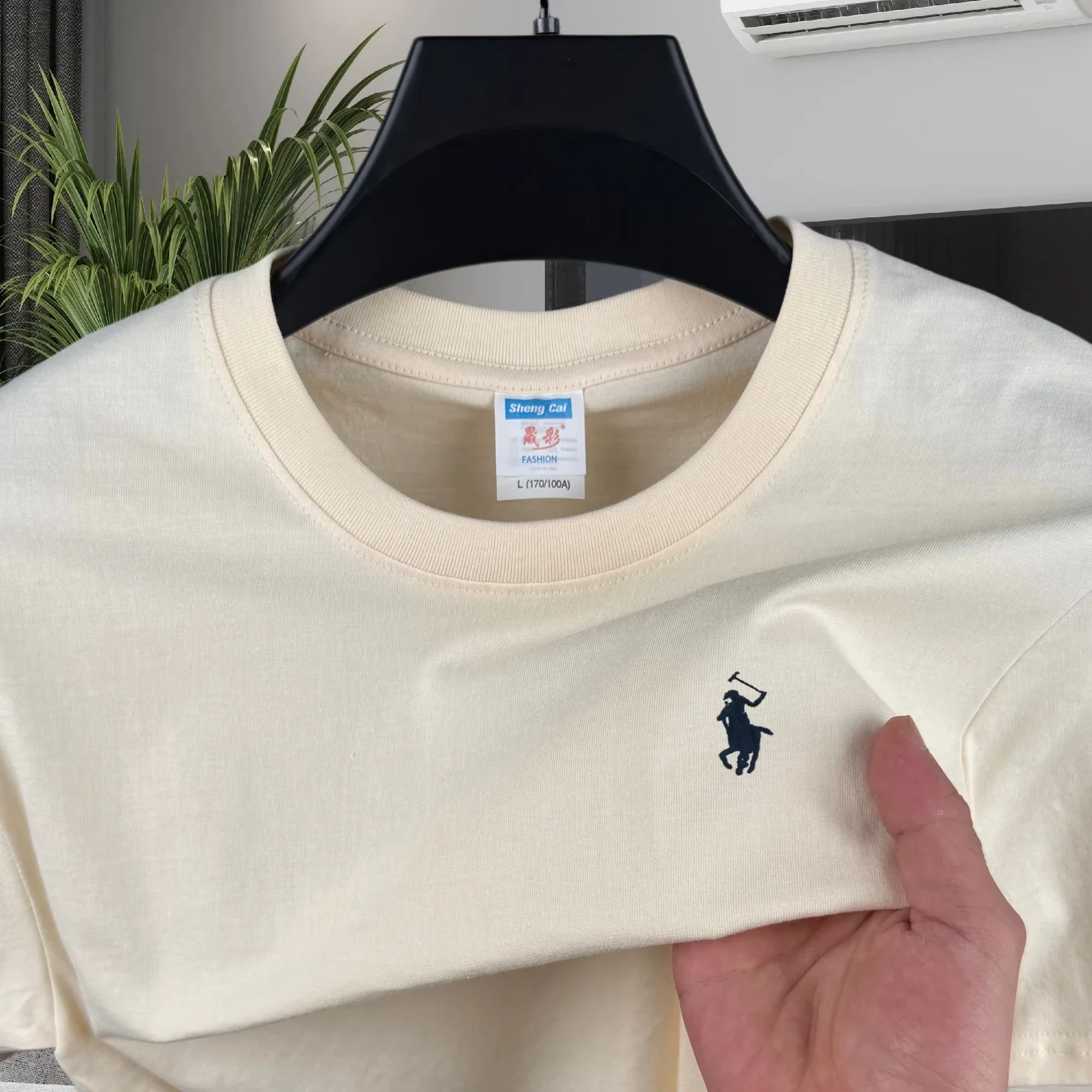 100_ pure cotton 2026 high-end brand men's short sleeved round neck top summer fashion luxury logo embroidered golf top T-shirt