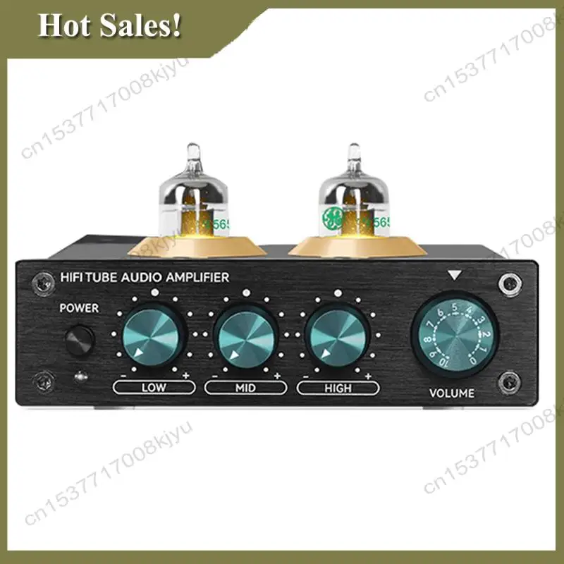 -A23G Hifi Tube Audio Preamplifier 6K4 Vacuum Tube Amplifier Buffer Adjustment Audio Tube Preamp Stereo Receiver EU Plug